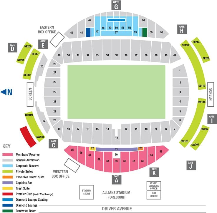 નકશો allianz arena બેઠક