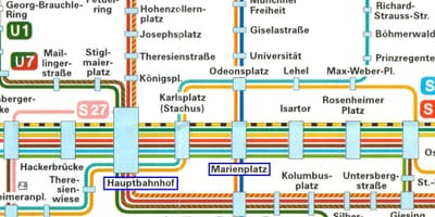નકશો મ્યુનિક hauptbahnhof